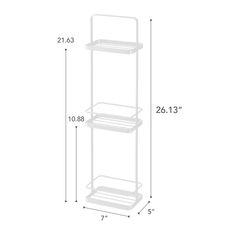 Tower Yamazaki Home Wire Standing Shower Caddy With Bath Shelf Baskets Tall Steel Water Resistant